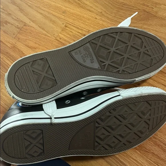 Converse Leather Black and White High-Top Sneakers - Picture 4 of 5